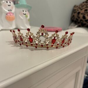 Amazon Red and Silver Gemstone Tiara
